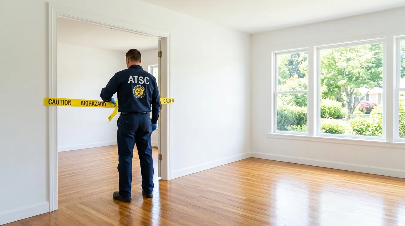 Certified biohazard cleanup crew performing Crime Scene Cleanup in Helotes